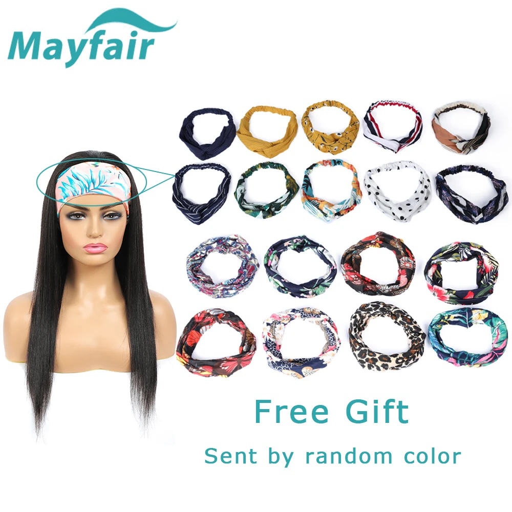 

Mayfair Headband Wig For Women Straight Human Hair Wigs Full Machine Made Brazilian Non-Remy Hair Wigs Glueless With Wig Grip