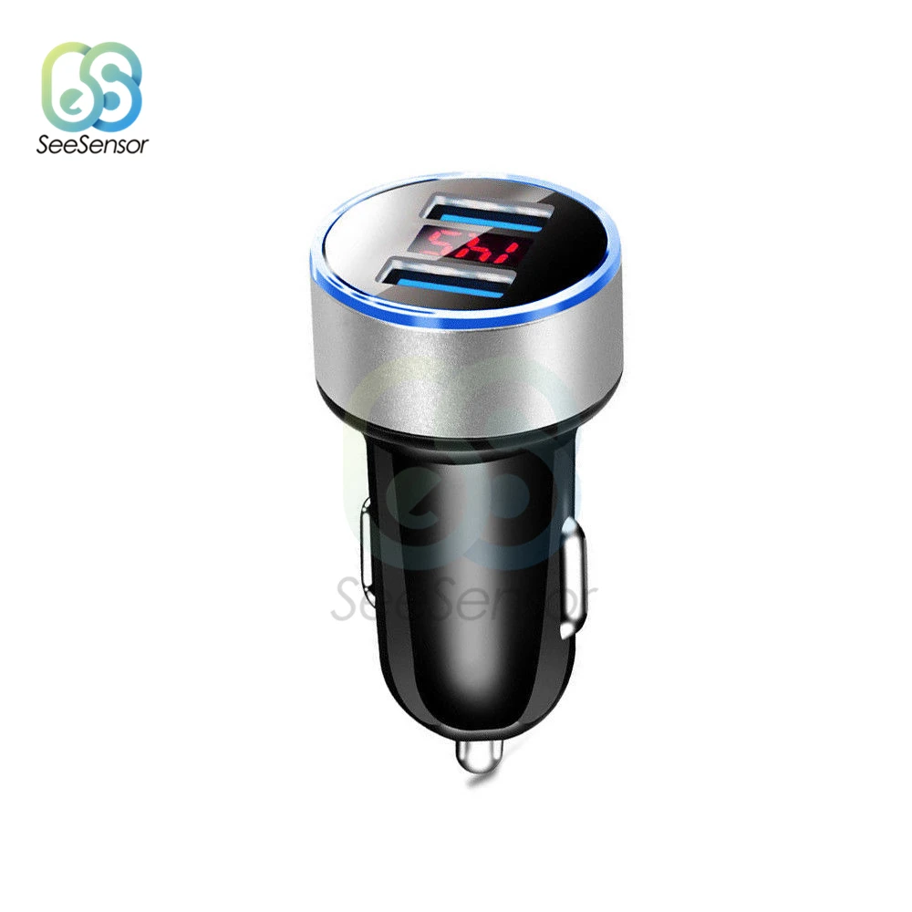 3.1A 5V двойной зарядное устройство USB с светодиодный цифровой дисплей автомобильное зарядное устройство для мобильного телефона Xiaomi samsung S8 iPhone 6 6s 7 8 Plus планшет
