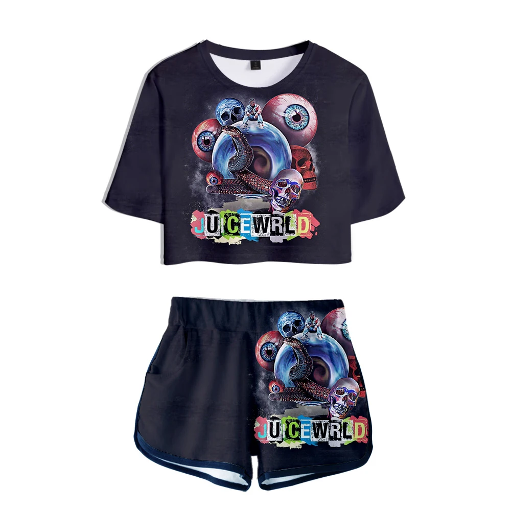 Новый сексуальный комплект из двух предметов короткий костюм с 3D принтом женская