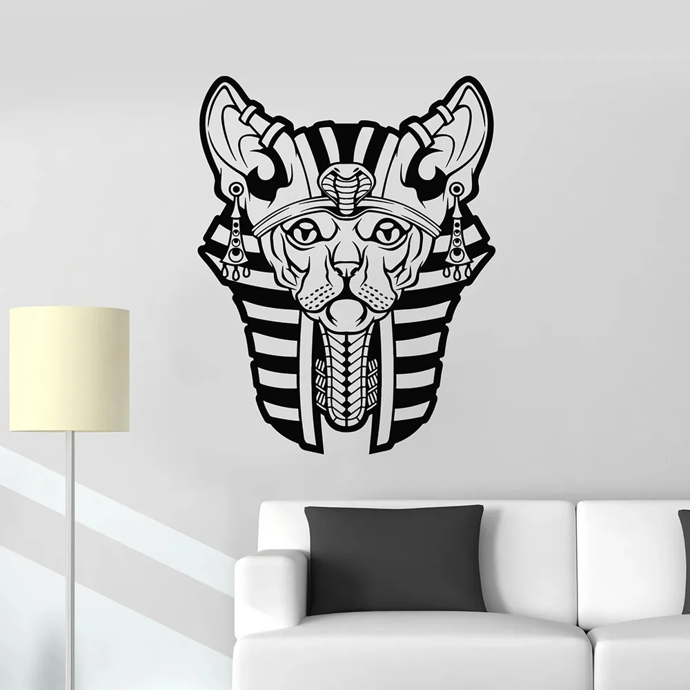 

Ancient Egypt Style Wall Decal Egyptian Sphynx Cat Pharaoh Art Mural Door Window Vinyl Stickers Teens Bedroom Home Decor Q342