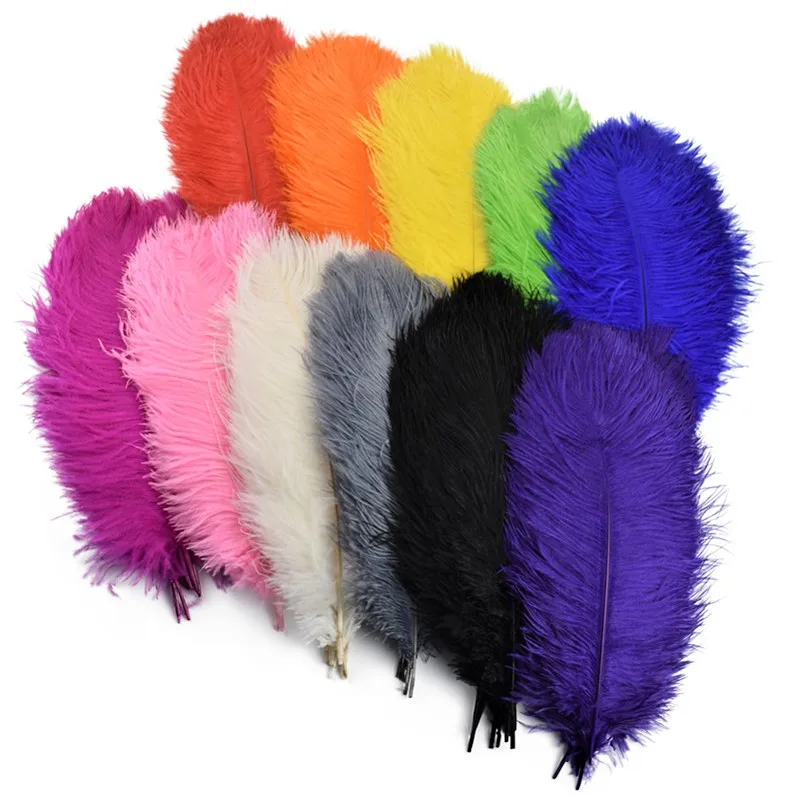 

10Pcs 35-40cm Colorful Ostrich Feathers for Crafts Carnival Decoration Table Centerpieces Plume for Vases Handicraft Accessories