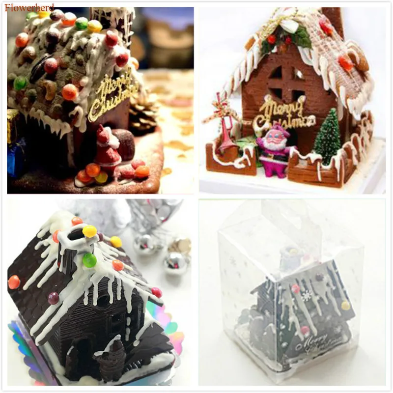 4 шт./компл. 3D Рождественский пряничный домик Пластик Формы Рождественские