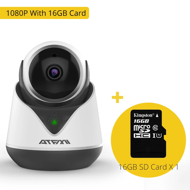1080P With 16GB Card ATFMI домашняя ip-камера безопасности wifi 2MP двухсторонняя аудио микро поддельная камера P2P IP Cmaera аудио поддержка 433 расширение Макс 64 г TF карта - Цвет: 1080P With 16GB Card