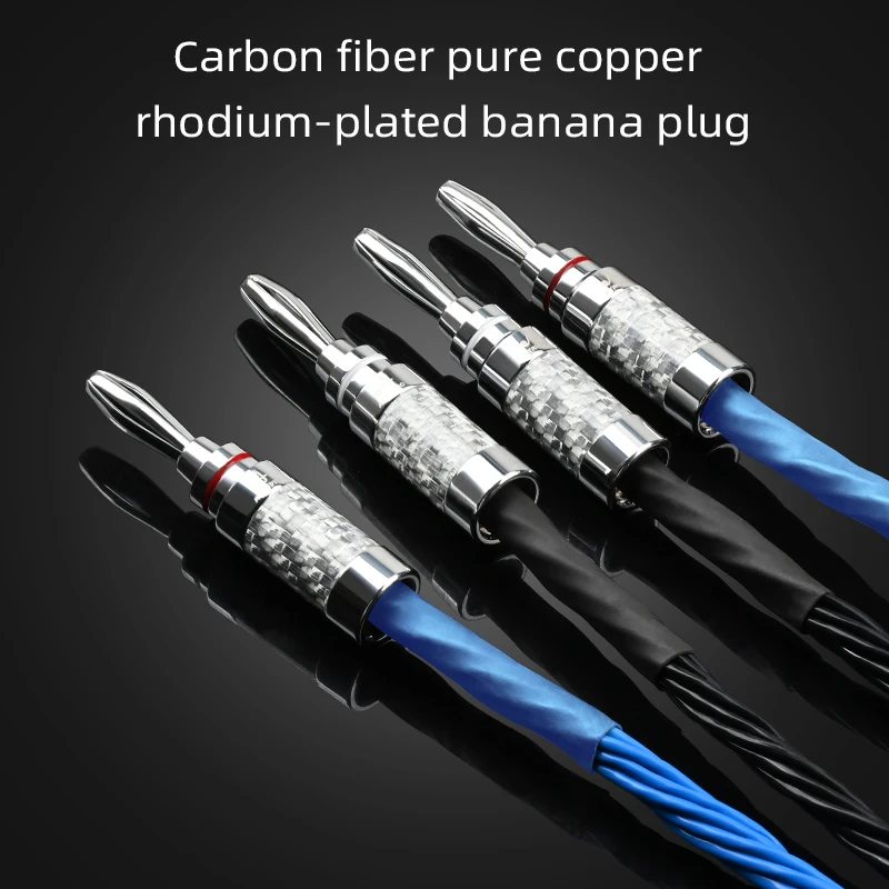 One Pair Hifi OCC Speaker Cable Hi-end HI-FI Systems Wire With Carbon Fiber Banana | Электроника