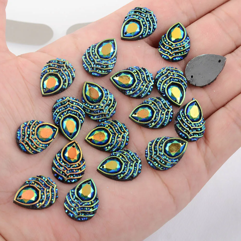 Стразы в форме капли BOLIAO темно синие полимерные стразы аппликации Свадебный