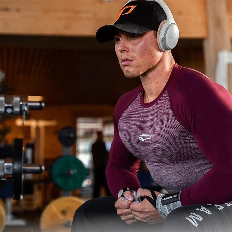 Skinny Sport Shirts Men Long Sleeve Running T Shirt Fitness Compression Gym Workout Tshirt Rashgard Sports T-Shirt Man | Спорт и