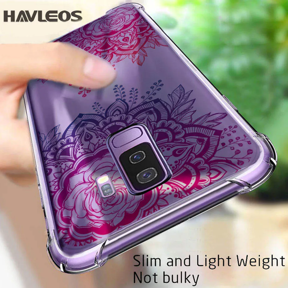 Ударопрочный ТПУ бампер цветочный женский чехол для Samsung Galaxy S8 S9 Plus Note 8 9 10 Note8