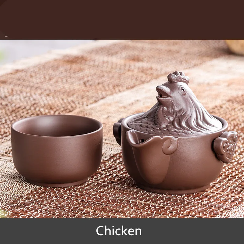 As shown Китайский портативный чайный набор с двенадцатью знаками Зодиака для путешествий фиолетовая глина yixing чайный горшок quik-горшки чайная посуда китайский напиток Gongfu чайные горшки - Цвет: As shown