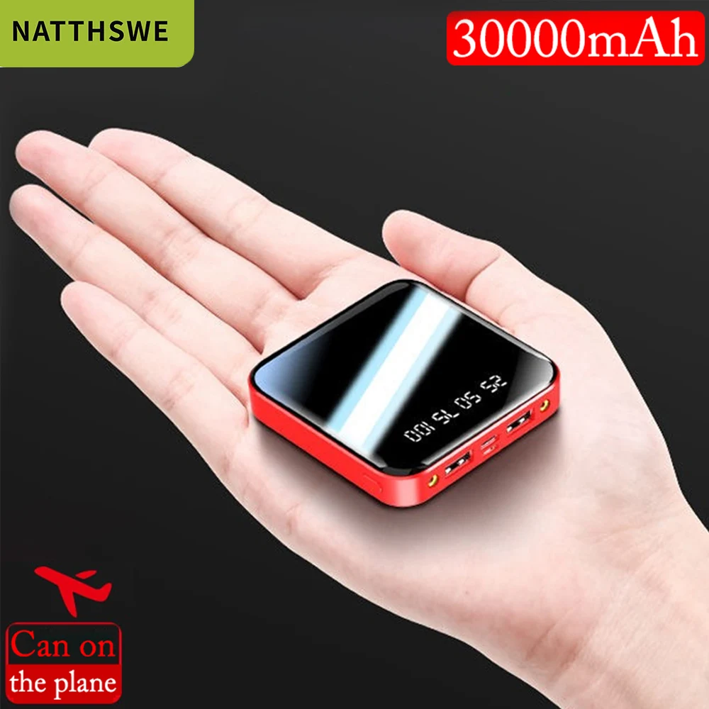 NATTHSWE Mini Power Bank 10000 мАч для iPhone 7 Xiaomi Mi Powerbank Pover зарядное устройство с двумя портами