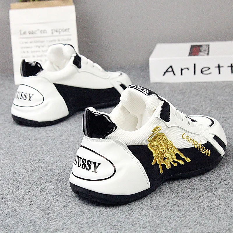 

Low-Cut Lace-Up Inner Increase Large Size 35-44 Women's Shoes Spring And Autumn New Fashion Trend Embroidery Casual Sports Shoes