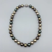 12mm tahitian color shell pearls necklace mother of pearl choker jewelry for women girls trendy gift 18 inch