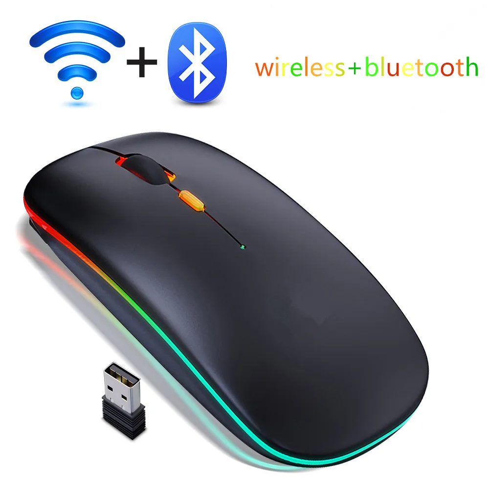 

Цветная (RGB) Мышь s bluetooth Тихая мышь игровая Беспроводной Мышь 2,4 ГГц Точек на дюйм Перезаряжаемые Беспроводной оптическая мышь USB игровой Мыш...