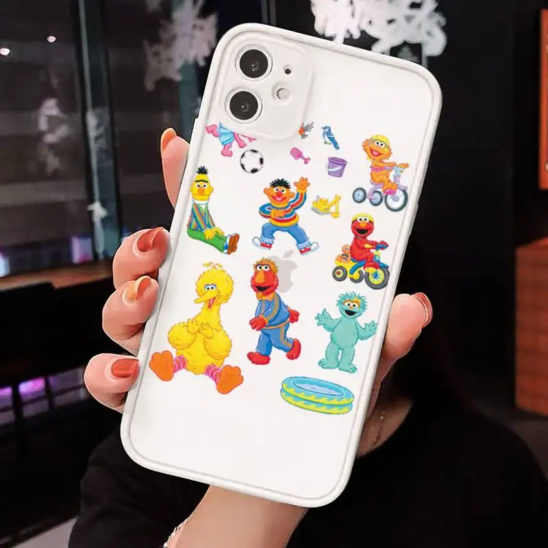 

Ins Sesame Street Cookie Phone Cases Matte Transparent for iPhone 7 8 11 12 s mini pro X XS XR MAX Plus cover funda