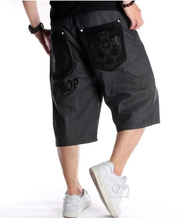 2021 Skateboard Jeans Men's Loose Calf-Length Pants Hip-hop Trendy Men's Thin Jeans Extra-large Size 30-46