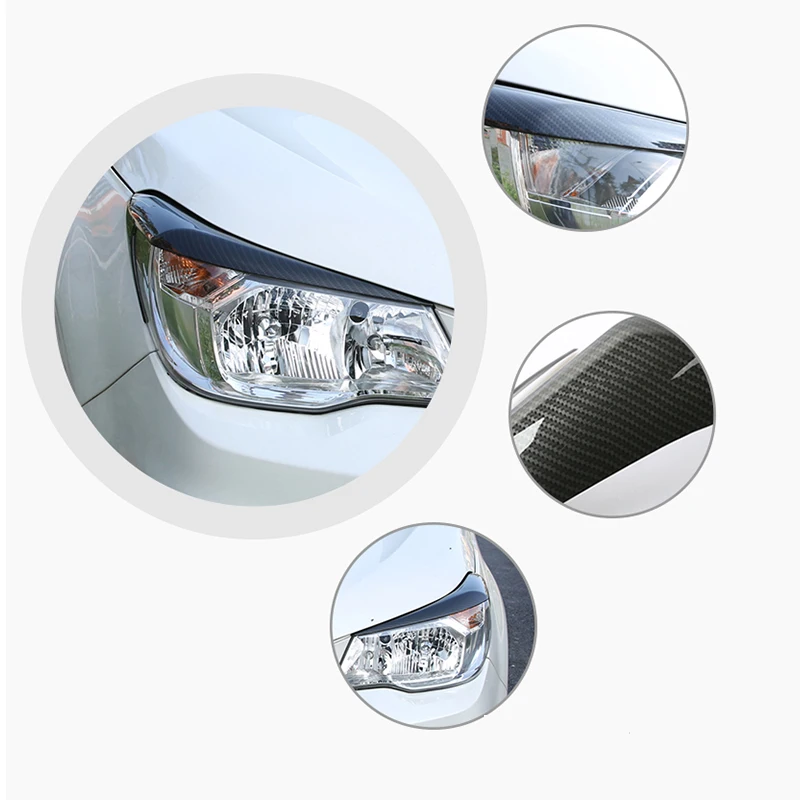 

2PCS Auto Carbon Fiber Headlights Decorated Lamp Eyebrow Exteriors Stickers Fit For Subaru Forester 2013-2018 Car Accessories