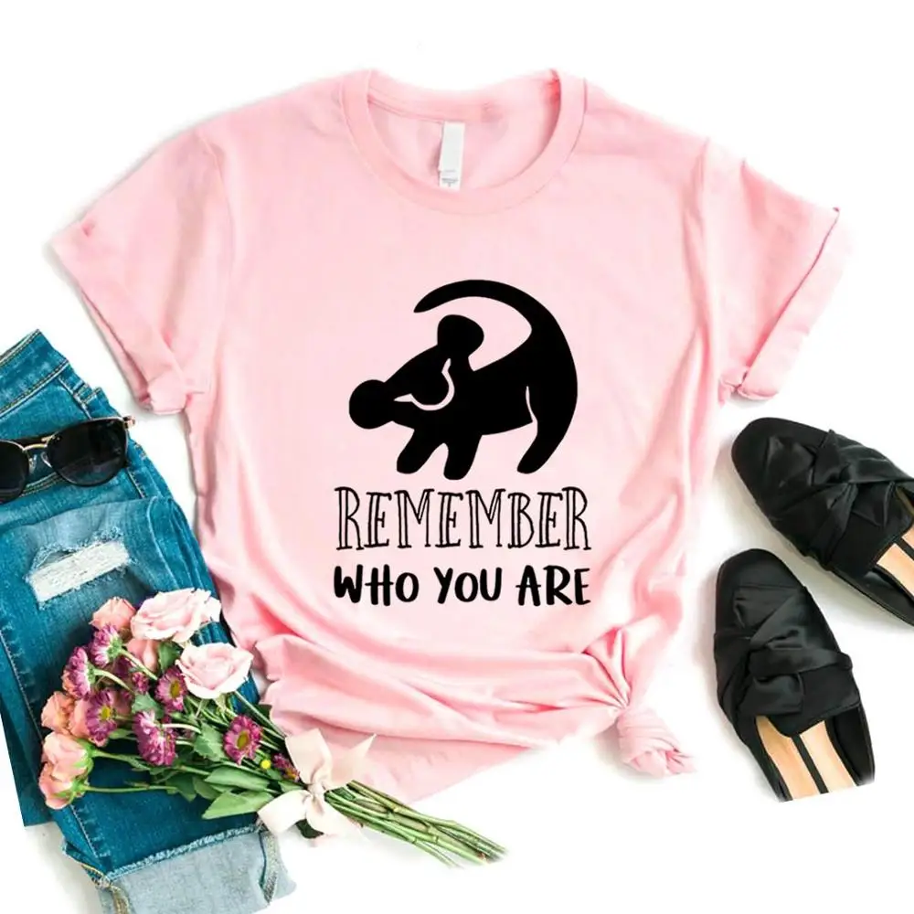 

Women T Shirt Remember Who You Are Print Tshirt Women Short Sleeve O Neck Loose T-shirt Ladies Causal Tee Shirt Clothes