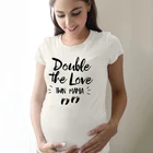 В два раза больше любовь две I Love Mama Twin Мамы Рубашка Twin I Love Mama майка Забавный мама близнецов беременности и родам рубашки Беременность раскрыть подарки