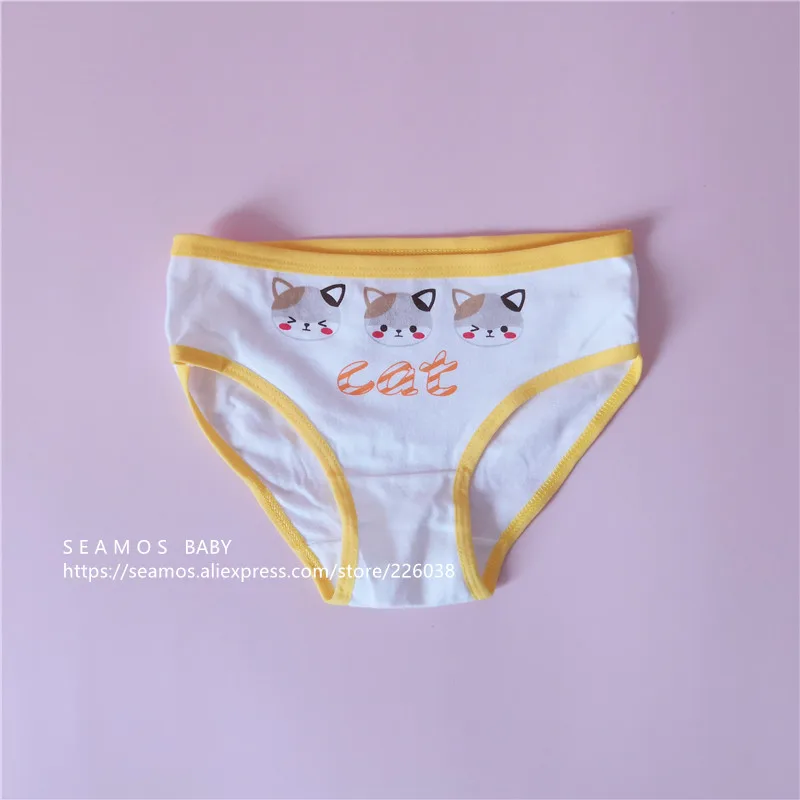 

4Pcs Lot Baby Girls Panties Kid Cotton Soft Underwear Cute Cat Cartoon Stretch Breathable Briefs For 2 To 11 Years ZL65