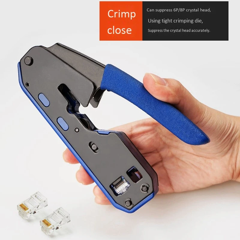 

Multifunctional Rj45 Crystal Head 8P6P Network Tool with Stripping Squeezing Crimping Network Cable Pliers