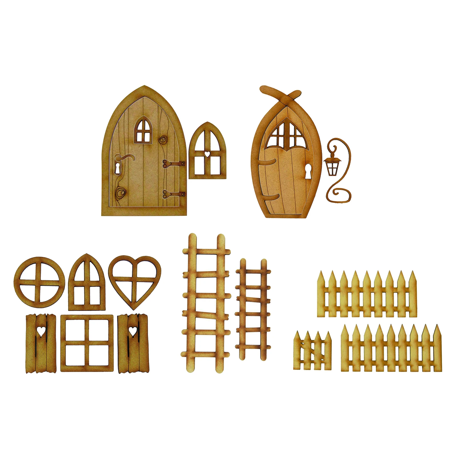 

Миниатюрное мистическое уличное украшение с изображением сказочного эльфа, окна, двери, сада, лужайки