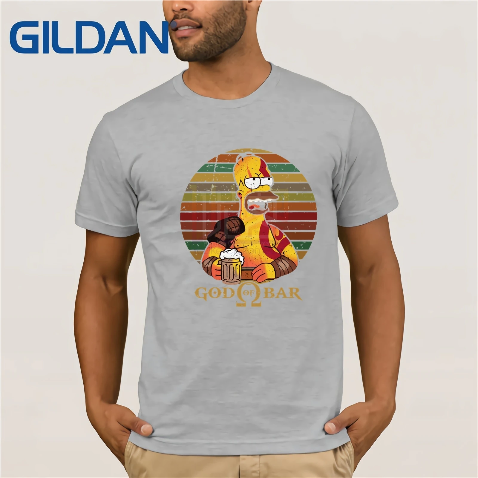Homer Simpson God Of Bar De Typhoonic футболка мужская с коротким рукавом Футболка|Мужские