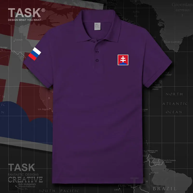 Рубашка-поло мужская с короткими рукавами армейская Словацкая Республика