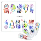 Новинка 2022, красота ногтей, полное покрытие, индийский Ловец снов, водные наклейки для ногтей, наклейка в виде перьев, для дизайна ногтей, тату, сделай сам