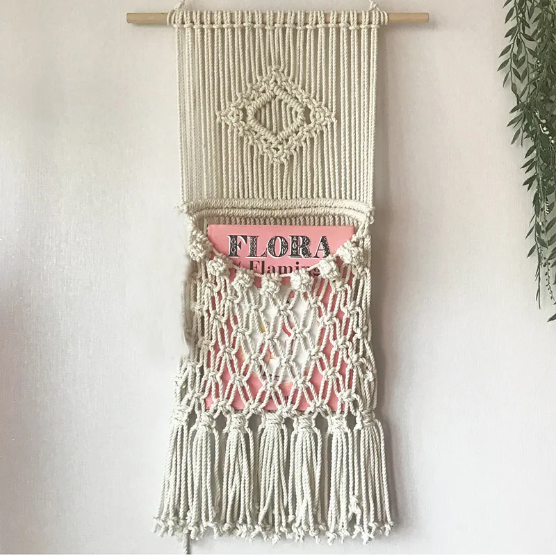 Nordic гобелены тканые домашний Декор стены подвесной в технике макраме журнал
