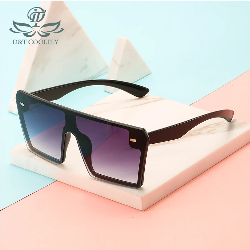 

2020 Oversized Square Sunglasses Women Luxury Brand Fashion Flat Top Red Black Clear Lens One Piece Men Gafas Shade Mirror Uv400