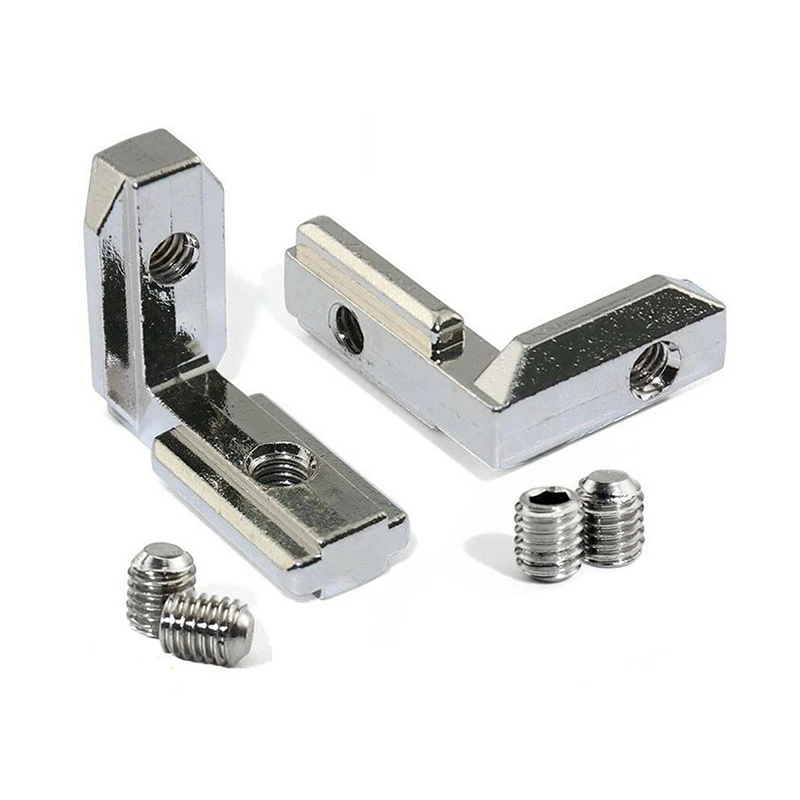 5/10/20pc T Slot L-Shape 2020 Aluminum Profile Interior Inner Corner Connector Joint Bracket With M4 Screw For Extrusion Slot-6 - купить по