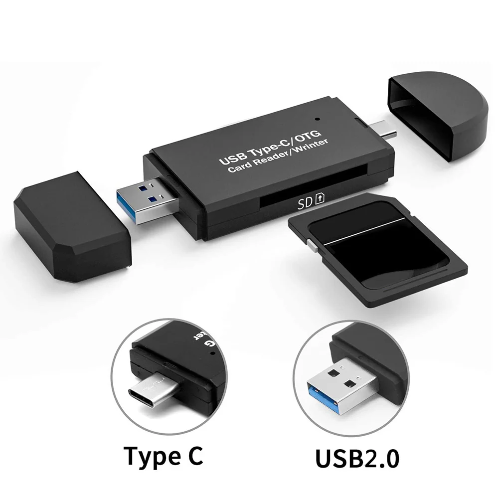 3 в 1 Тип C до USB 2 0 OTG Micro устройство для чтения карт SD TF высокоскоростной