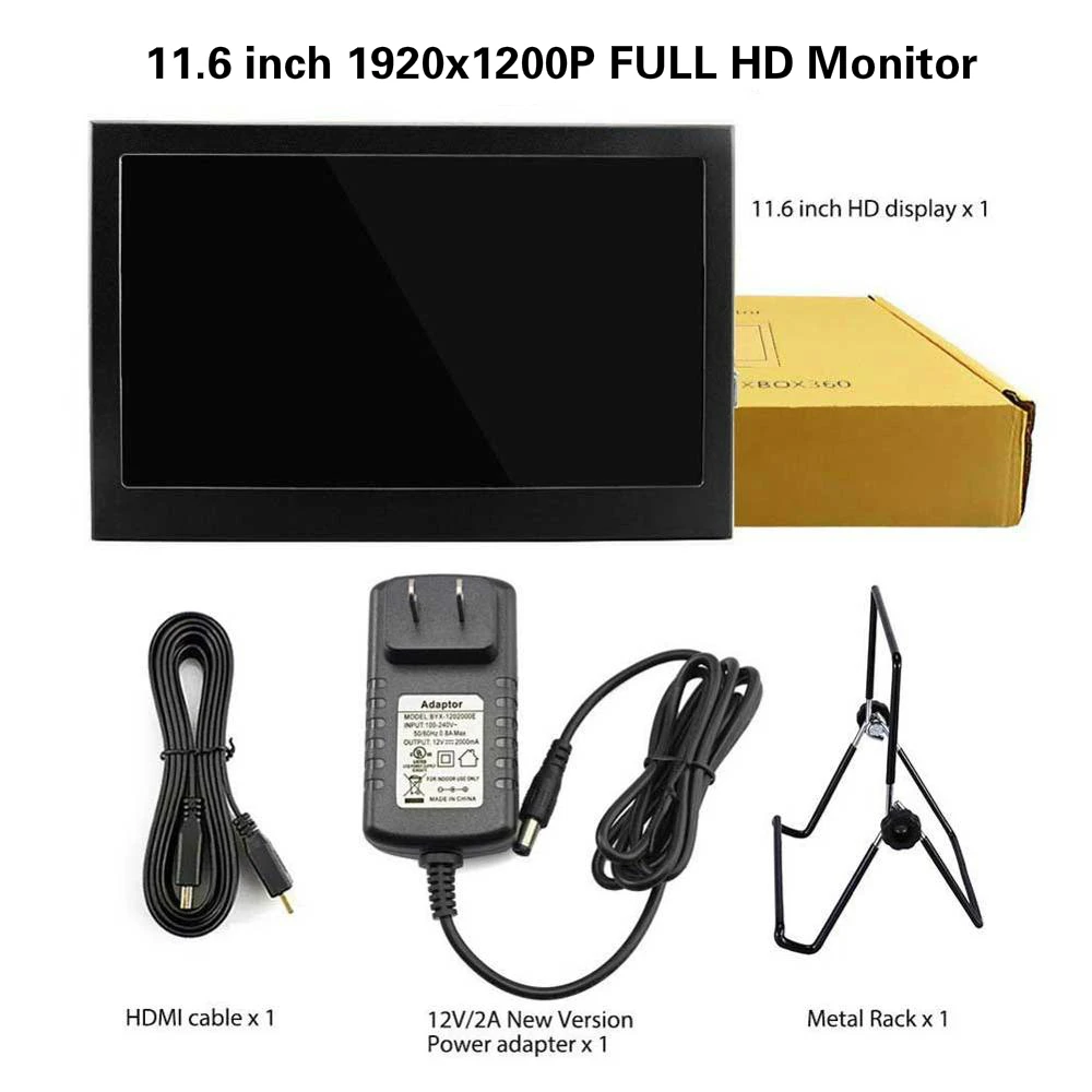 11.6 1920x1200 10," 1280x800 HD ЖК-экран Встроенный динамик для Raspberry Pi 3 Model B+ 3B 2B B+ с интерфейсом VGA/HDMI - Цвет: 11.6 1920x1200