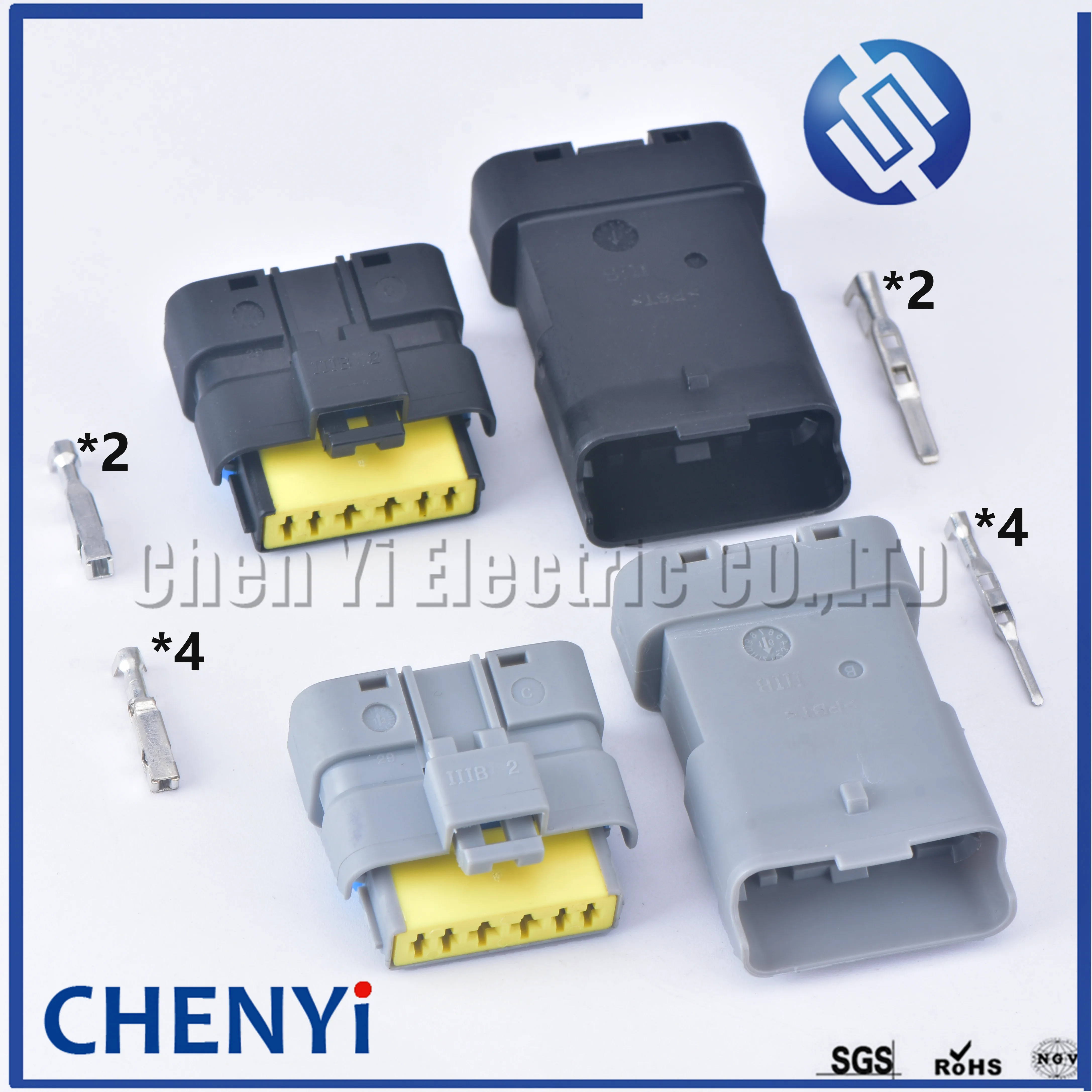 2 комплекта FCI 6 Pin типа папа женские серый/черный педаль акселератора Авто разъем