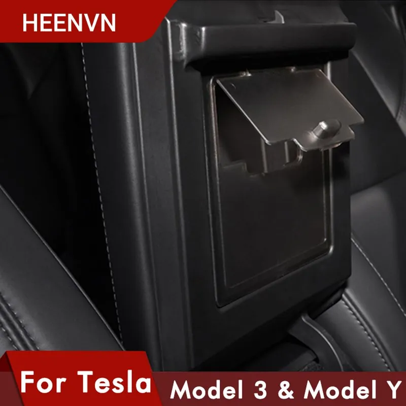 

2021 New Car Privacy Center Console Organizer Box For Tesla Model 3 2021 Accessories Armrest Cover Hidden Storage Box Model Y