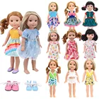 Юбкакупальник из мягкого хлопка с ярким принтом, кроличья обувь для американской куклы Paola 14,5 года, аксессуары для одежды, игрушки для девочек, подарок на день рождения