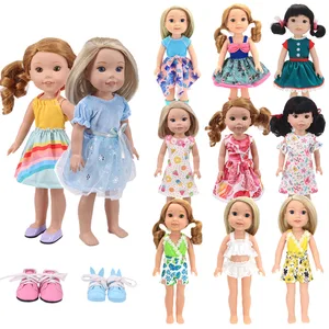 Юбкакупальник из мягкого хлопка с ярким принтом, кроличья обувь для американской куклы Paola 14,5 года, аксессуары для одежды, игрушки для девочек, подарок на день рождения