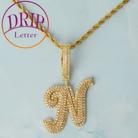 letter jewelry initial cursive font men pendants and necklace