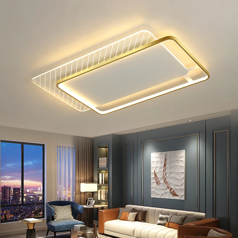 

Rectangle Modern LED Ceiling Chandelier for Living room dining room Bedroom study kitchen Home Acrylic lamp Round Chandelier