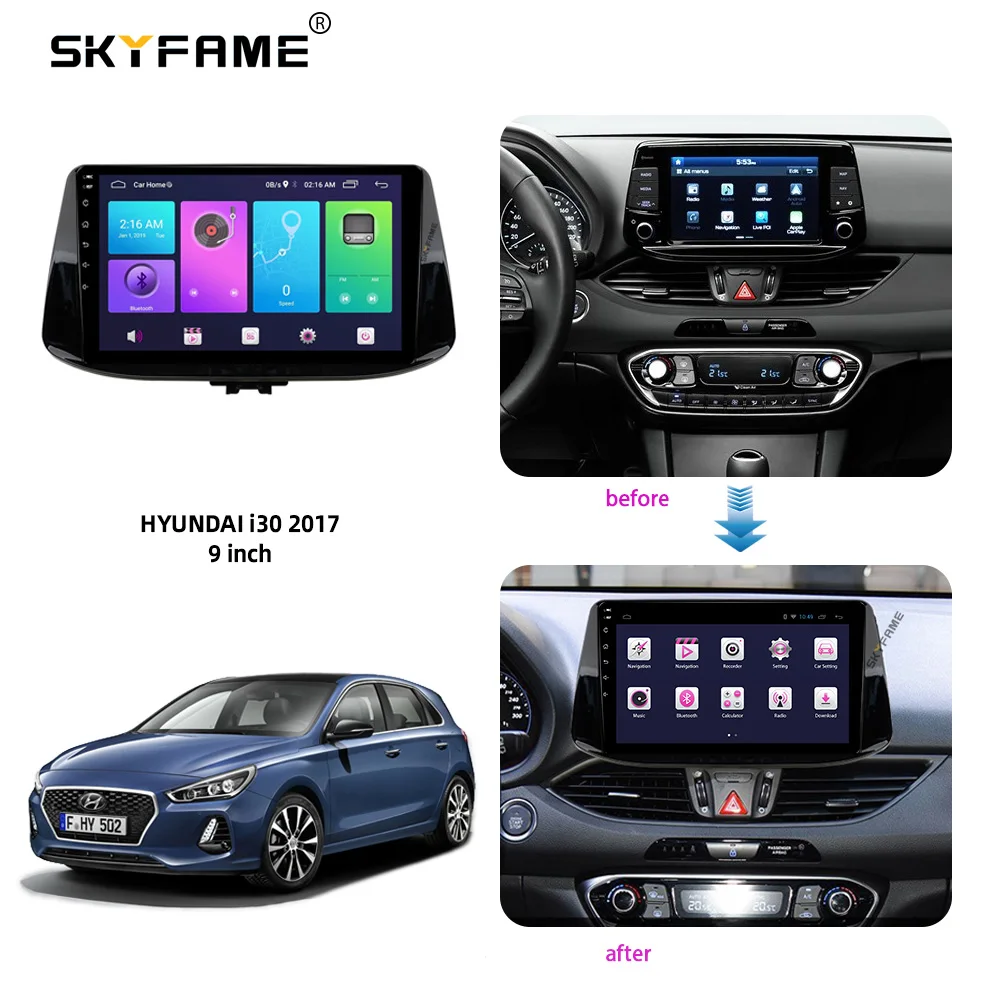 SKYFAME Автомобильная Рамка адаптер для Hyundai I30 2017 Android радио приборная панель