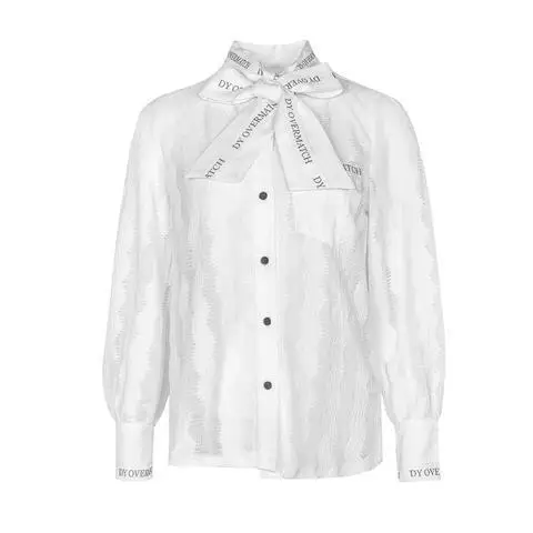 

French Retro Ribbon Shirt Women's 2021 Spring and Autumn New White Shirt Temperament Long Sleeve Lace Top