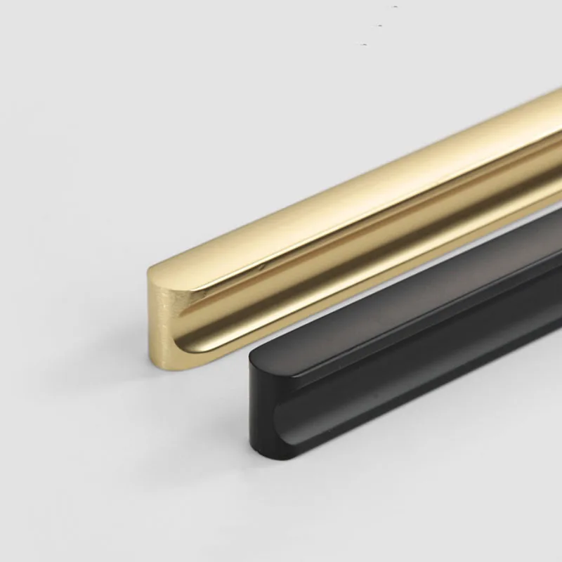 Ручка для мебели длинная ручка черного и золотого цвета из алюминиевого сплава с