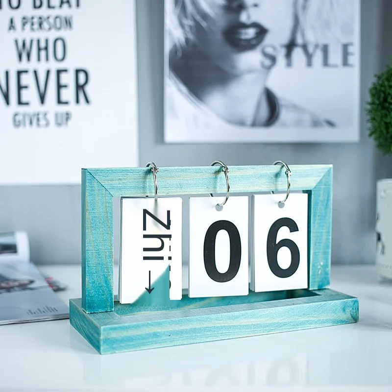 Креативный простой деревянный календарь украшение для стола маленькое кабинета