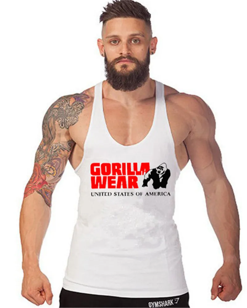 Горилла носит стильный мужской хлопковый жилет мужская рубашка для фитнеса