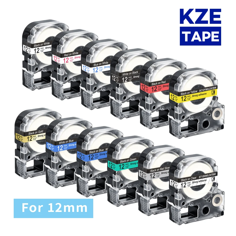 12 мм 1 шт. разноцветные ленты для этикеток SS12KW SC12YW SC12RW SD12K ST12KW Epson принтер KingJim