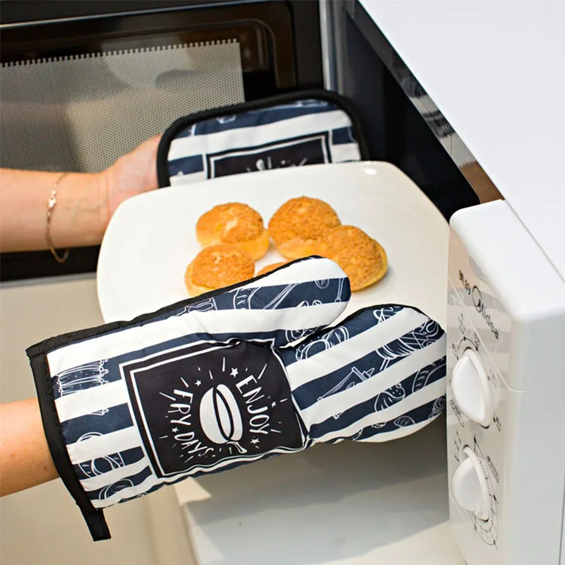 

Oven Mitts Bakeware Microwave Oven Gloves Anti-Scald High-Temperature Baking Heat-Insulating Gloves Two-Piece Kitchen Utensils