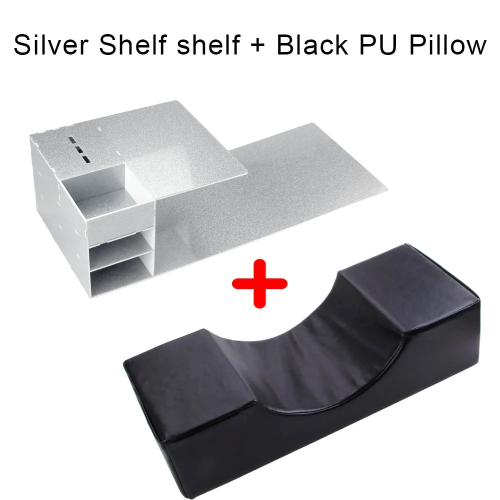 Silver Shelf set A Подушка для наращивания ресниц на шею с эффектом памяти, подушка для ресниц с органайзером, акриловая полка для прививки ресниц, инструмент для макияжа - Цвет: Silver Shelf set A