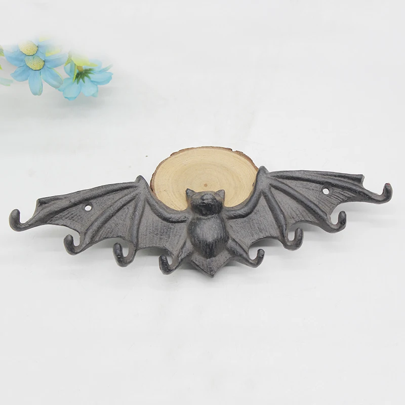 Чугунное настенное крепление фруктовая Летучая мышь с крыльями и крючком для