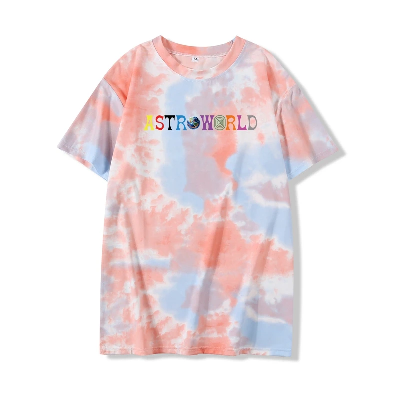 

Женская футболка большого размера с принтом Tie Dye Astroworld, летняя Милая женская одежда в Корейском стиле Харадзюку, футболка y2k