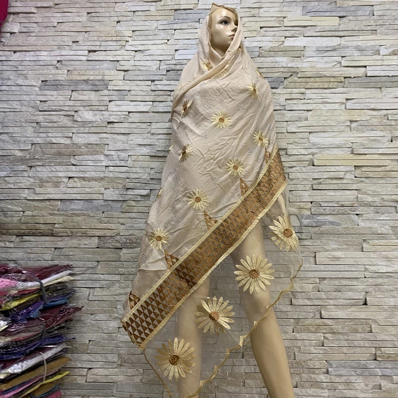 

Real Shot!African Women Cotton Scarfs Cotton Splicing Net Scarf Soft Headscarf Women Hijab Scarf on Sales BF-181