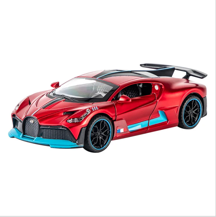 

Новая модель автомобиля Bugatti Divo 1:32, модель детского игрушечного автомобиля, подарок для детей, имитация гоночного автомобиля, красный автом...